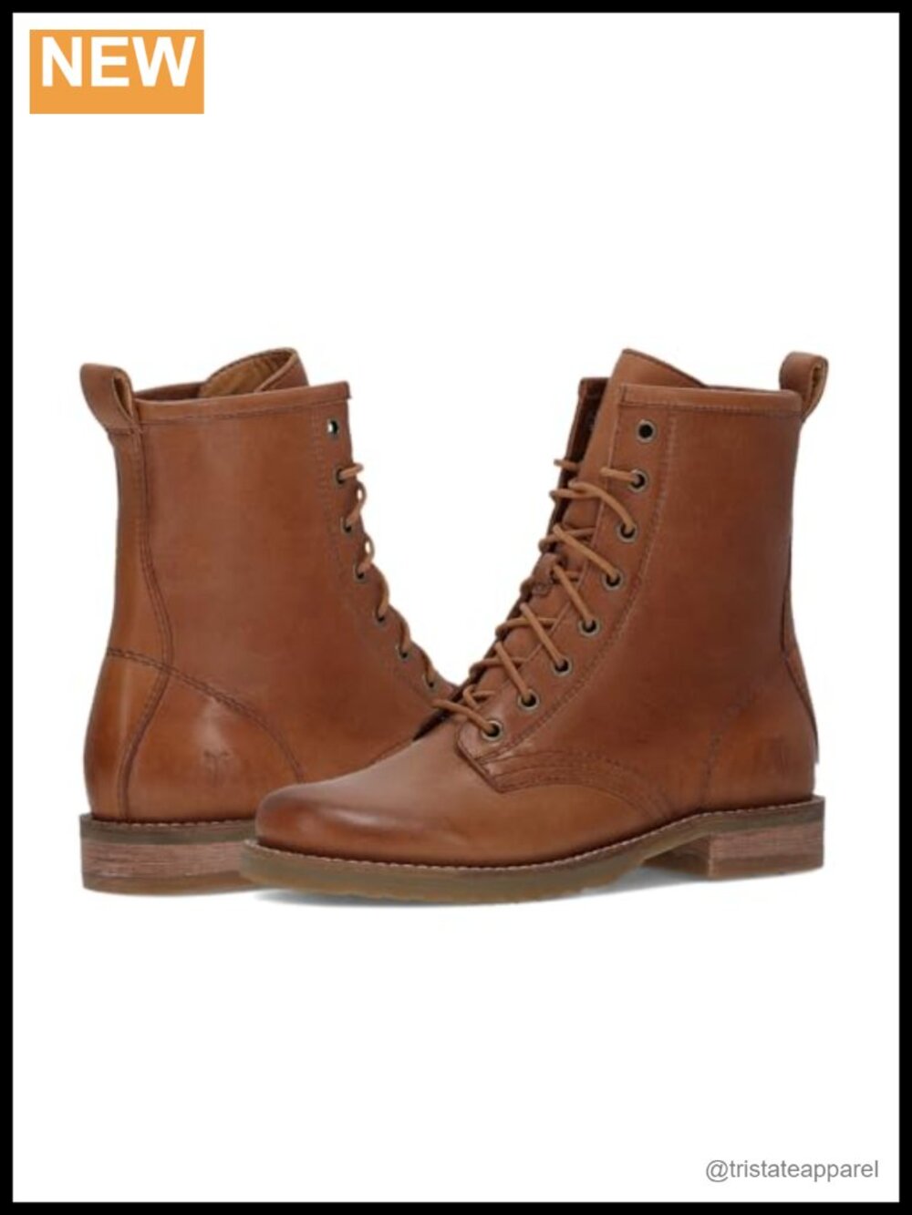 Women's Leather Combat Boots Goodyear Welt Ankle Boots Hand-Burnished Vintage